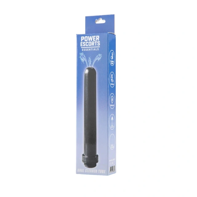 Power Escorts - BR277 - Anal Cleaner Tube Pro – Black, 15 cm / 5.9 Inch