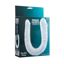 Power Escorts - BR336 Clear - Double Dong – 29 cm / 11.4 Inch - Realistic Double Dildo