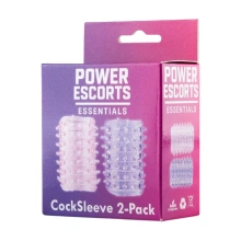 Power Escorts - BR339 - Textured Penis Sleeves – 2-Pack Pink Purple