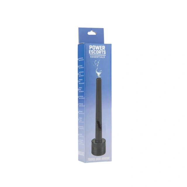 Power Escorts - BR342 - Travel Anal Cleaner Douche Tube – Black, 15 cm / 5.9 Inch