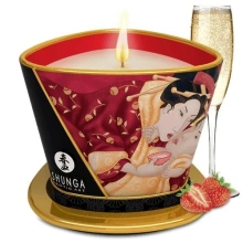 Świeca Do Masażu O Zapachu Szampana Z Truskawkami Romance Massage Candle 170 Ml Shunga 