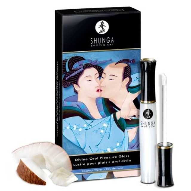 Stymulująca Pomadka Do Seksu Oralnego O Smaku Kokosowym Divine Oral Pleasure Gloss Coconut Water 10 Ml Shunga | 100% ORYGINAŁ| DYSKRETNA PRZESYŁKA