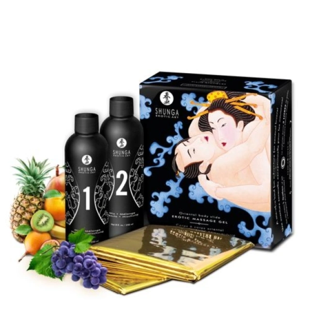 Zestaw Żeli Do Masażu O Zapachu Owoców Egzotycznych Exotic Fruits 2 X 250 Ml Shunga 
