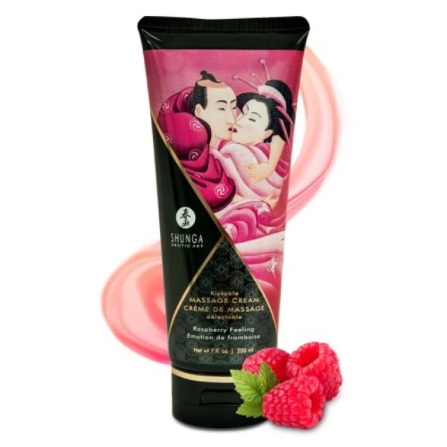 Jadalny Krem Do Masażu O Smaku Malinowym Kissable Massage Cream Raspberry Feeling 200 Ml Shunga 