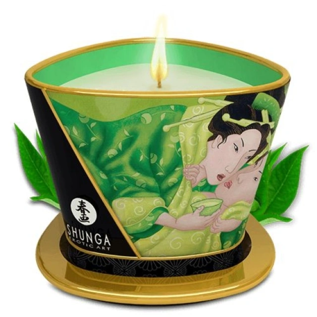 Świeca Do Masażu O Zapachu Zielonej Herbaty Green Tea Massage Candle 170 Ml Shunga 