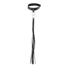Obróżka z chwostem MAZE Tassel Choker Black Bijoux Indiscrets 