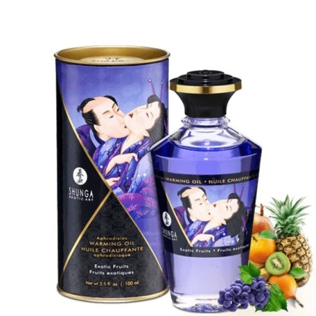 Jadalny Olejek Rozgrzewający Do Miejsc Intymnych O Smaku Owoców Egzotycznych Aphrodisiac Warming Oil Exotic Fruits 100Ml Shunga 