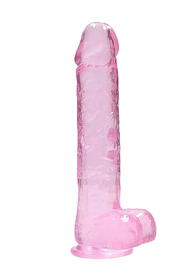 Dildo z Przyssawką i Jądrami Crystal Clear Realrock 23cm Różowy 