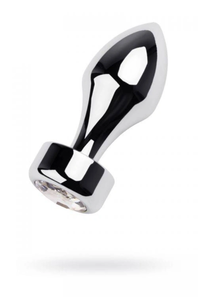 Metalowy Korek Analny Pocisk z Kryształkiem 9cm Biały 