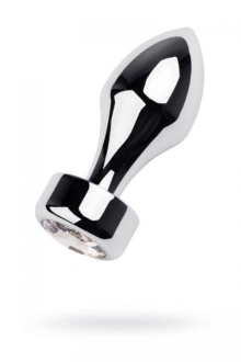 Metalowy Korek Analny Pocisk z Kryształkiem 9cm Biały 