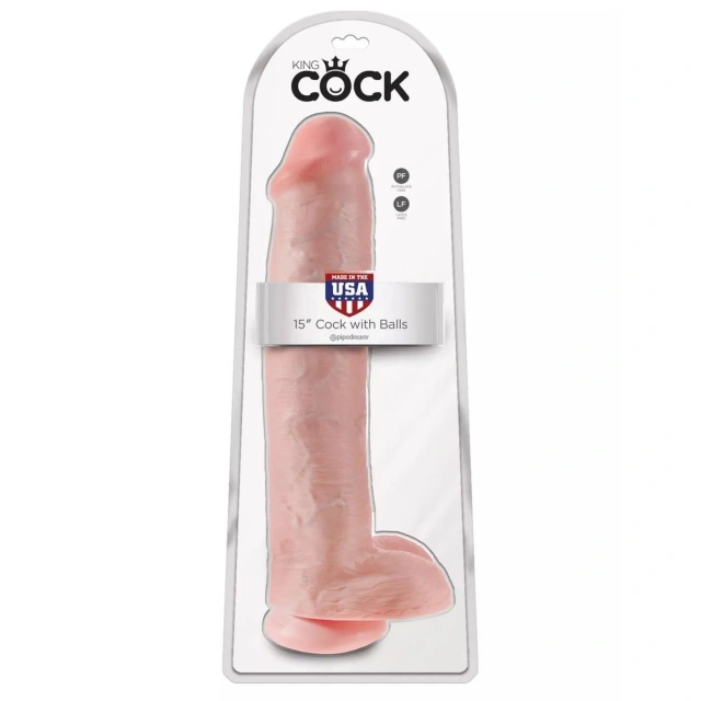 Dildo 38 cm Cock 15 inch w/balls flesh King Cock | 100% ORYGINAŁ| DYSKRETNA PRZESYŁKA
