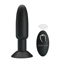 Wtyczka Analna Wibracje+Rotacja Sterowana Pilotem Czarny 