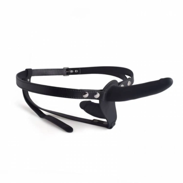 Silikonowy Strap On Podwójna Penetracja Czarny 