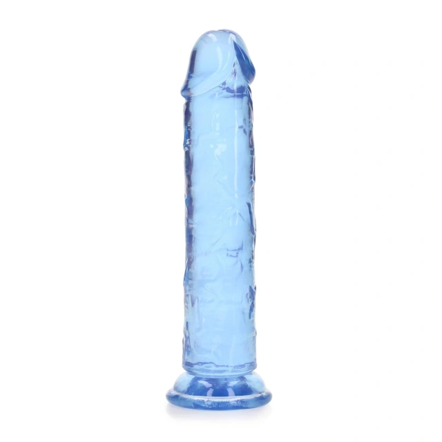 Proste Dildo z Przyssawką RealRock 18cm Niebieski | 100% ORYGINAŁ| DYSKRETNA PRZESYŁKA