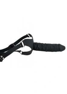 Masywne Silikonowe Dildo z Pasem Strap on Czarny 
