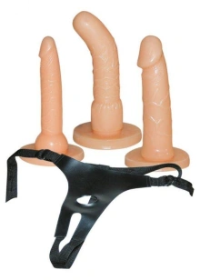 Zestaw Strap-on 3x Dildo Cielisty 
