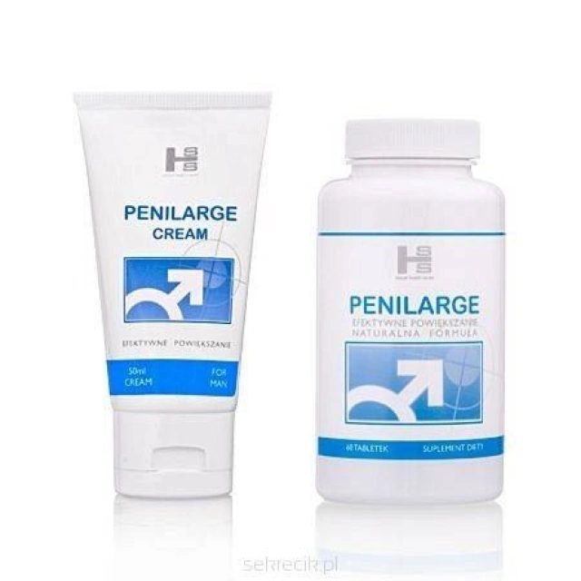 MEGA ZESTAW na Powiększanie Penisa Penilarge 60tab + Krem 50ml 