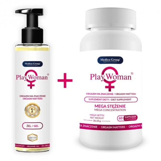 Mega Zestaw dla Kobiet PlayWoman 60 kaps. + PlayWoman Żel 150ml 