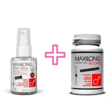 Zestaw na Powiększenie Penisa Maxilong 60 kaps. + Spray Maxilong 50ml | 100% ORYGINAŁ| DYSKRETNA PRZESYŁKA