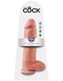 12' Cock With Balls Flesh Dildo Z Jądrami Cieliste 30 Cm King Cock