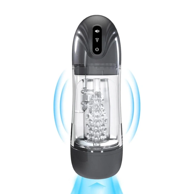 SonicPull - Suction and Vibration Masturbator Pump - Multimedia Enhanced - Gun Metal