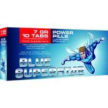 Kapsułki dla mężczyzn do stosowania przed zbliżeniem z kompleksem składników roślinnych – Blue Superstar Stimulating Capsules