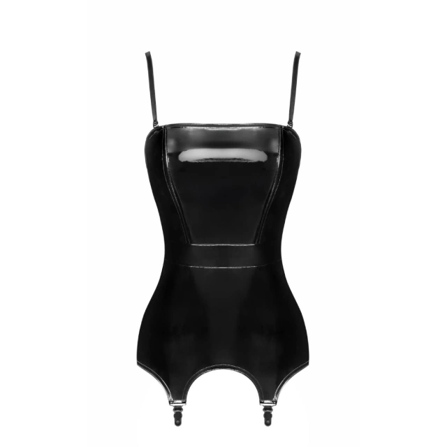 Gorset F381 Dominae Venom PVC Corset Belt M Noir Handmade 