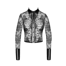 Koszula F377 Noirelle Lace Button Up Shirt M Noir Handmade 