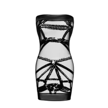 Sukienka F359 Bondesque Off Shoulder Mini Dress L Noir Handmade 