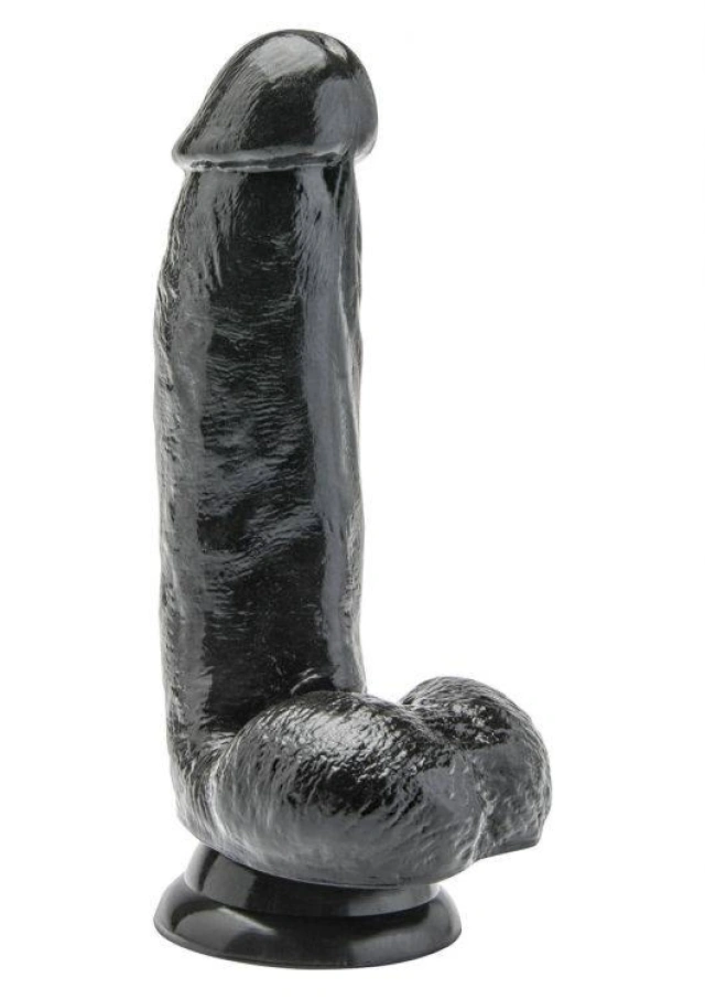Klasyczne Dildo z Jądrami Get Real 15cm Czarny | 100% ORYGINAŁ| DYSKRETNA PRZESYŁKA