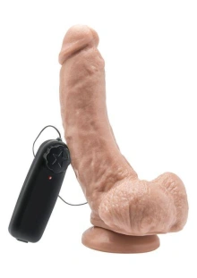 Klasyczny Wibrator z Jądrami Get Real 20cm Cielisty 
