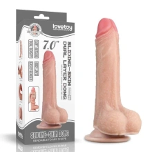 Dildo z Przyssawką i Ruchomą Skórą Lovetoy 17,5cm 
