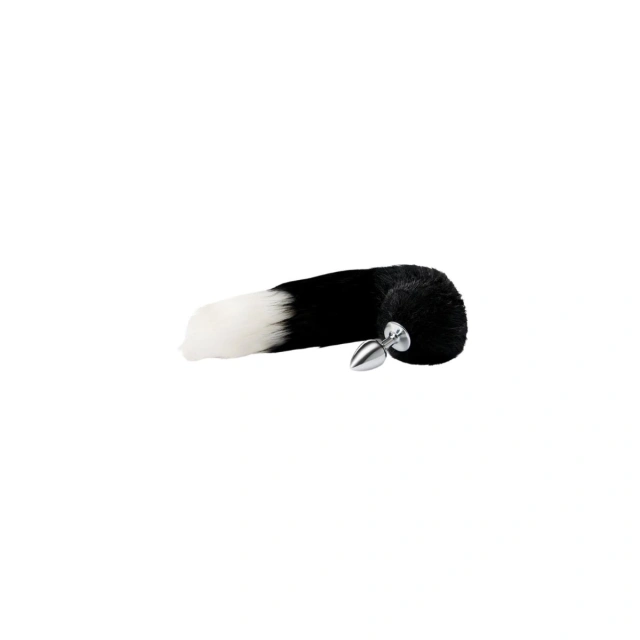 Korek Analny Lisi Ogon Metal Plug Black Indigo Fox Tail Whipsmart