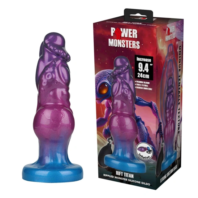 Power Monsters Rift Titan – 24 cm Rippled Monster Silicone Dildo