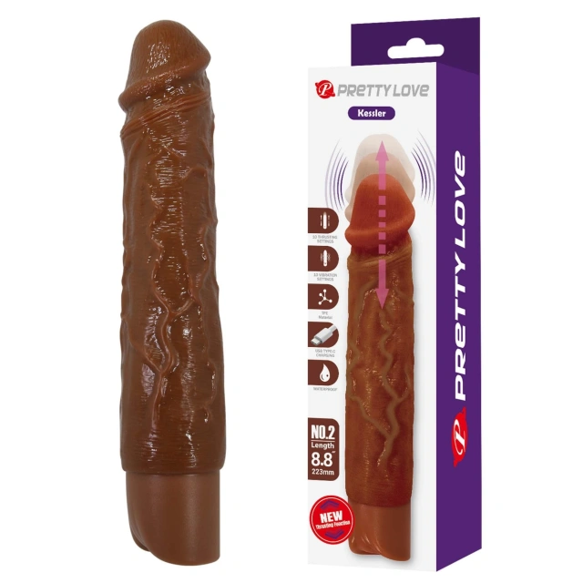 Pretty Love Kessler Brown Thrusting Vibrating Dildo