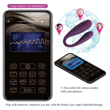 Wibrator dla Par - PRETTY LOVE - August, Mobile APP Long-distance Control 12 vibration functions, ABS Silicone, USB rechargeable
