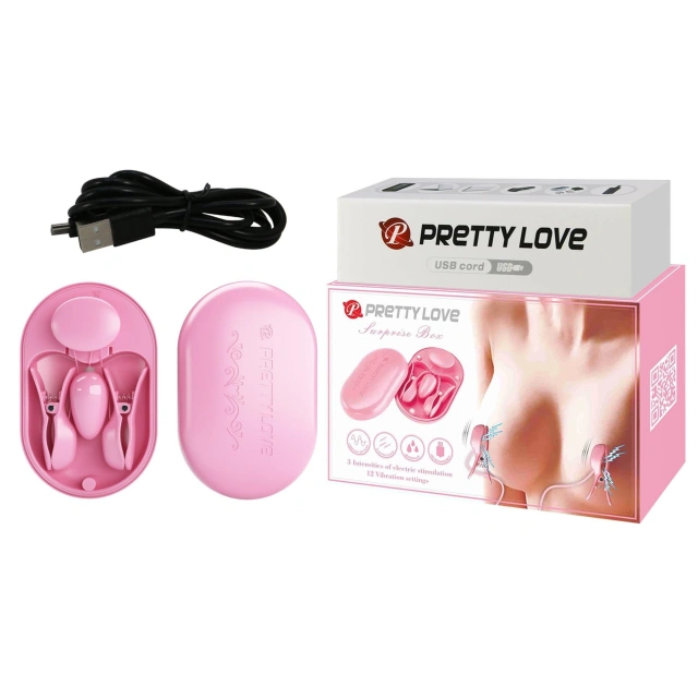 Zestaw do elektrostymulacji sutków - PRETTY LOVE Surprise Box Pink