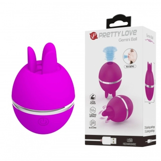Stymulator Łechtaczki Silikon Gemini Ball Pretty Love Ładowany USB 