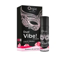 Płynny Wibrator Smakowy Truskawkowy Gin z Tonikiem (Strawberry Gin & Tonic) Dual Vibe Orgie