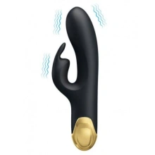 Ekskluzywny Wibrator Królik Double Pleasure Pozłacany Czarny 