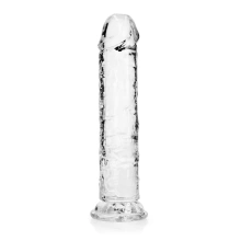 Prosty Penis na Przyssawce RealRock 20cm Przeźroczysty 