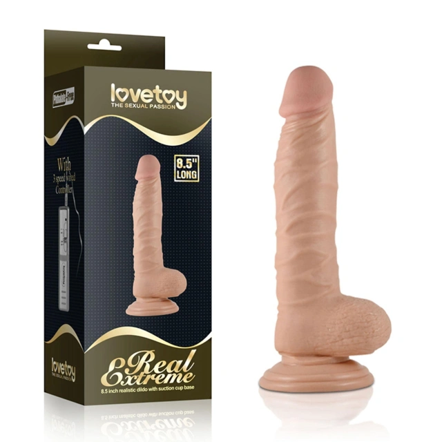 Dildo z Przyssawką Real Extreme Lovetoy 21,6 Cm Cielisty 