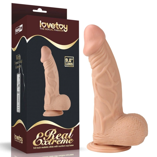 Dildo z Przyssawką Real Extreme Lovetoy 22,9 Cm Cielisty 