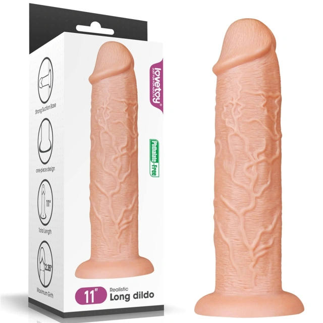 Dildo z Przyssawką Long Lovetoy Realistyczny 27,9 Cm 