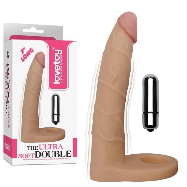 Korek Analny The Ultra Soft Double Lovetoy Wibrujący 17,8 Cm 
