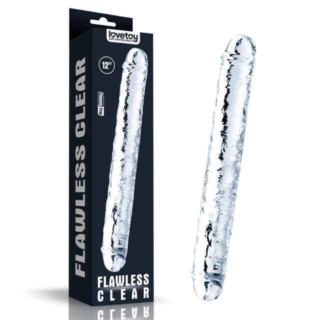 Dildo Flawless Double Lovetoy 30,5 Cm Przezroczysty 