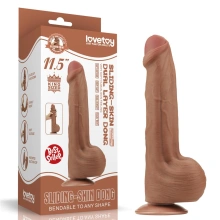 Dildo z Przyssawką King Sized Sliding Skin Dual Layer Brown Lovetoy 29,2 Cm 