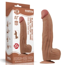 Dildo z Przyssawką King Sized Sliding Skin Dual Layer Brown Lovetoy 30,5 Cm 