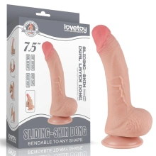 Dildo z Przyssawką Sliding Skin Dual Layer Lovetoy 19,1 Cm Cielisty 