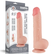 Dildo z Przyssawką Sliding Skin Dual Layer Lovetoy 24,1 Cm Cielisty 
